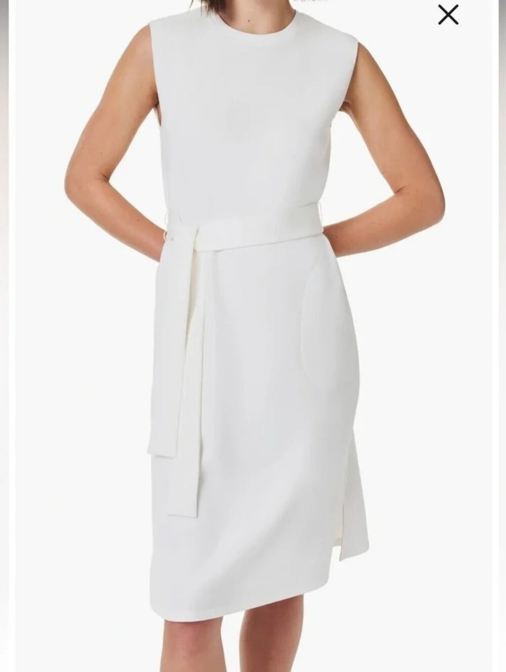 $138 NWT SPANX Aire Sleeveless Tank Dress Powder White Medium
